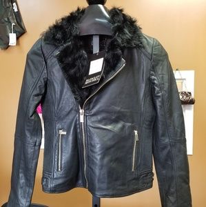 NWT Bradley Mischka pure leather lrina jacket